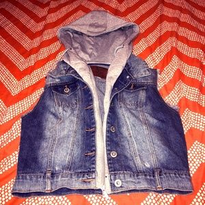 Denim Vest w/Hoodie